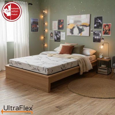UltraFlex® ATLAS Double Size Canadian Made Firm Reversible Foam Mattress – Cooling Gel Infused High-Density Foam with Breathable Bamboo Cover – CertiPUR-US® Certified for Superior Comfort & Support