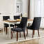 2 chaises de salle à manger confortables, tissu d'ameublement en rayonne, haut pour un confort imbattable, pieds courbés en bois massif, 2 chaises noires Sw1847bk, expérience d'assise avec dossier, pieds-2039900297