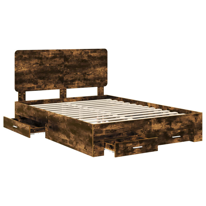 Bed, European Double (140 x 200 cm), Smoked Oak