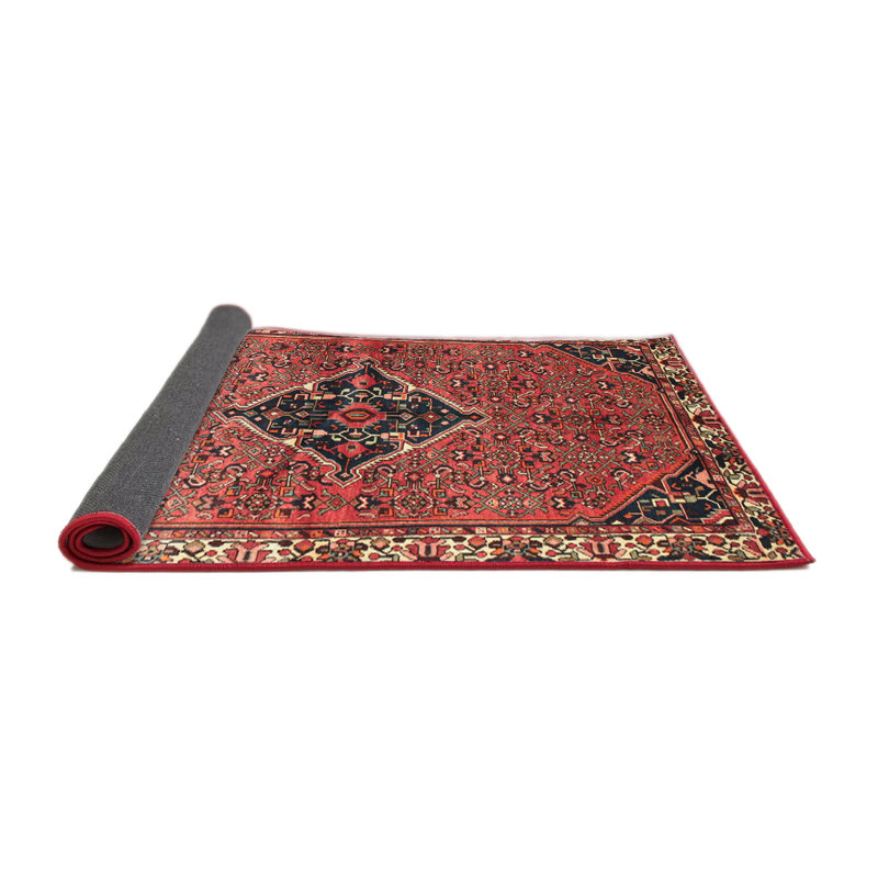 Tapis rouge/bleu traditionnel Atropos, Rond 4 pi