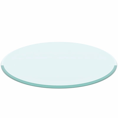36" Inch Round Glass Table Top - Tempered, 1/2" Thick, Beveled & Polished, Quality Assurance, Wear-, Heat-, , Impact-, Smooth For Daily Cleaning, Different Uses Tempered Top, Clear, Wear , Heat