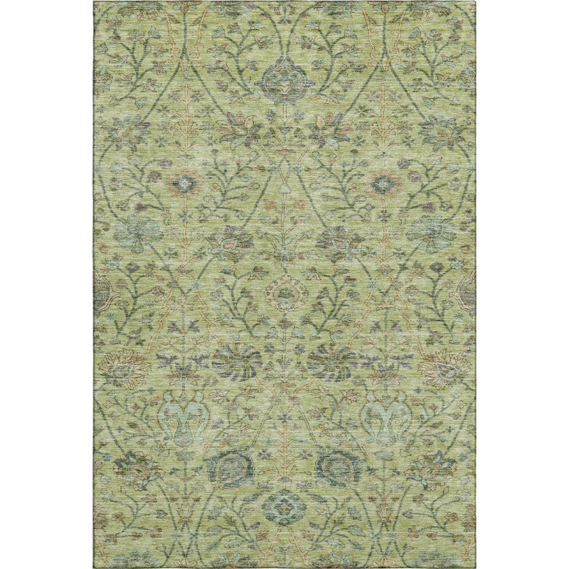 Premium Machine Washable Alexa AMF1087 Floral Rug, Rectangle 9' x 12'