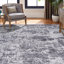 Tapis gris / ivoire à motif abstrait touffeté-466598440-528764441