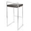 Tabouret de bar empilable contemporain de 76 cm avec coussin en similicuir brun - Ensemble de 3