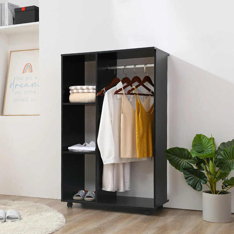 80cm Rolling Clothing Rack, Black