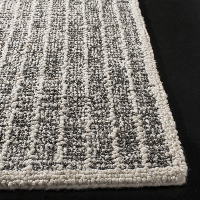 Tapis rayé performance touffeté à la main Miramontes, Carré 6 pi