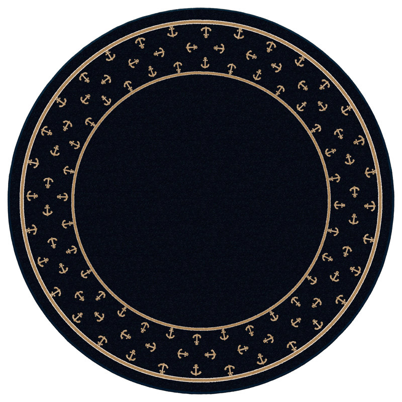 Tapis nautique Lockridge Design Center Moray Sapphire, Rond 7 pi 7 po