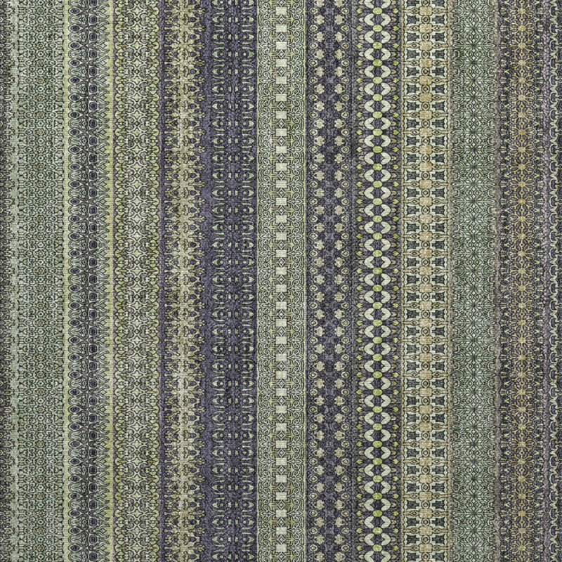 Non-skid Indoor Outdoor Rug With Sage Stripes by, Rectangle 10' x 14