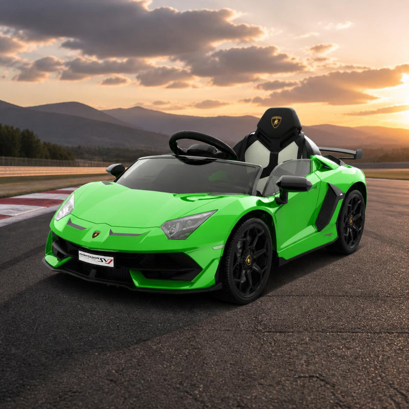 12V Licensed Sports Car Ride-On with Remote Control & Bluetooth, Hydraulic Swing Doors, Parent & Kid Dual Control, Dual 25W Motors