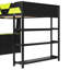 Lit mezzanine double pleine grandeur avec bureau latéral, rangement à 3 sous, éclairage à DEL, charge, noir et avec rangement latéral-1754399174