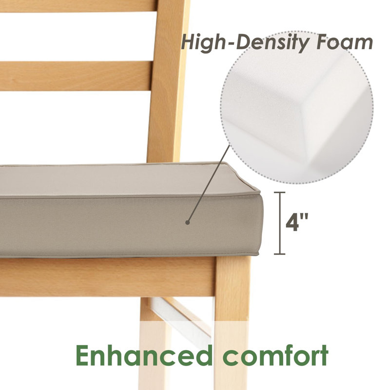 Waterproof Outdoor Patio Chair Cushions Set of 2 – Thick 600D Oxford Foam Seat Pads with Ties – Durable, Weatherproof for Garden Sofa or Patio, Size: 22x22x4 Inch