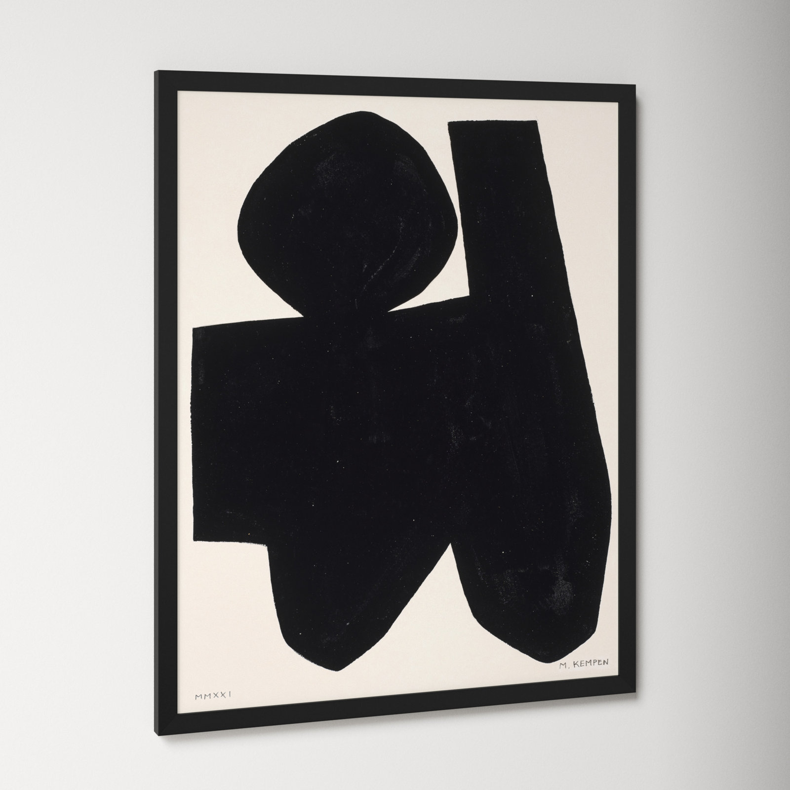 Module On White 4 by Michael Kempen, 50" H x 40" W x 1.25" D, Black