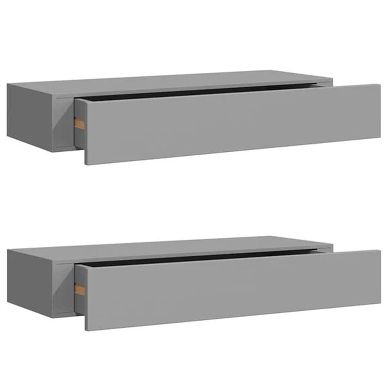 Jahray 2 Piece, 10 cm H x 60 cm W x 23.5 cm D, Grey