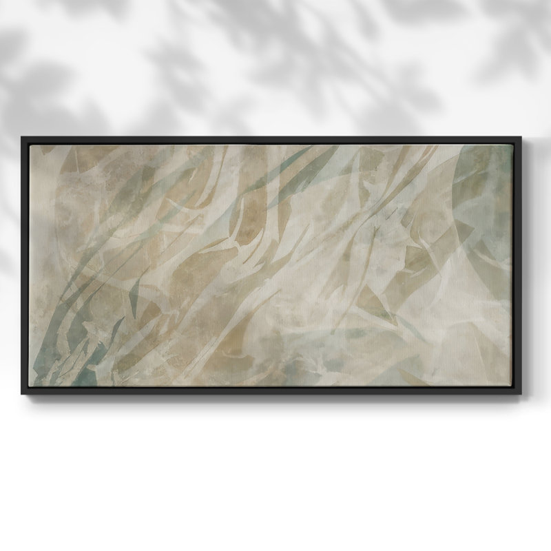 Ripples and Tide II- Framed Gallery Wrapped Canvas -Ready to Hang, Black, 17" H x 33" W
