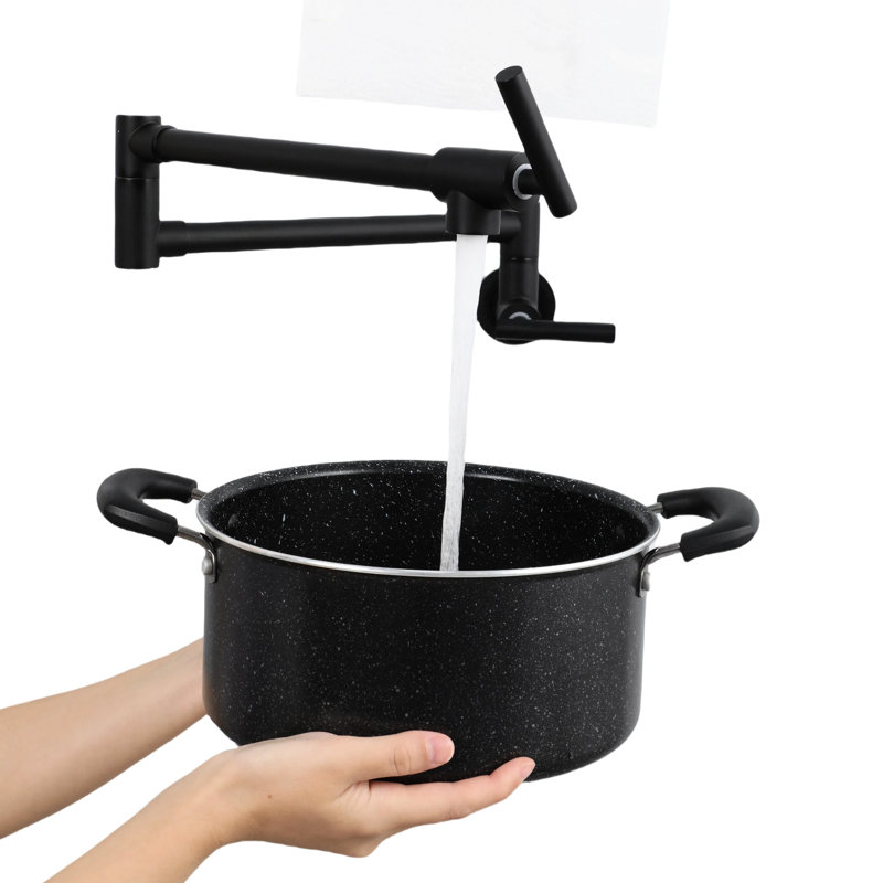 Robinet de remplissage 1,75 GPM, fixation murale, noir, acier inoxydable, robinet de remplissage noir pour GPM, qualité fiable