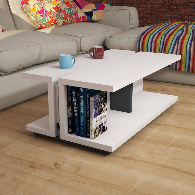 Table basse abstraite avec rangement Veda