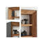 Grande bibliothÃ¨que en bois massif de style wabi-sabi avec cadre Ã©pais-407202808