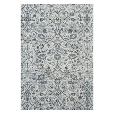 4' X 6' Floral Power Loom Area Rug