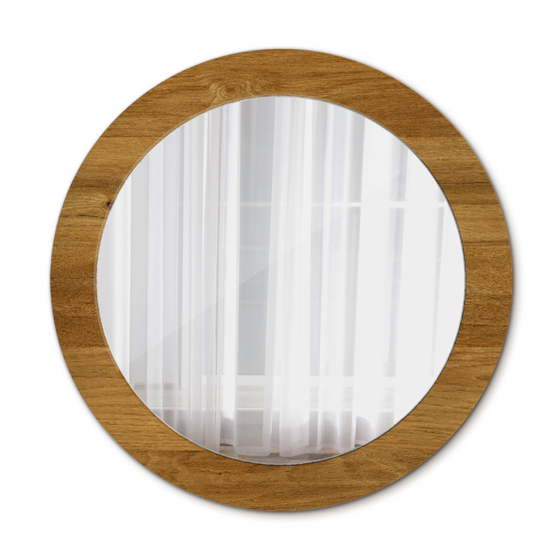 Huldar Glass Flat Wall Mirror, Brown, 70cm H x 70cm W