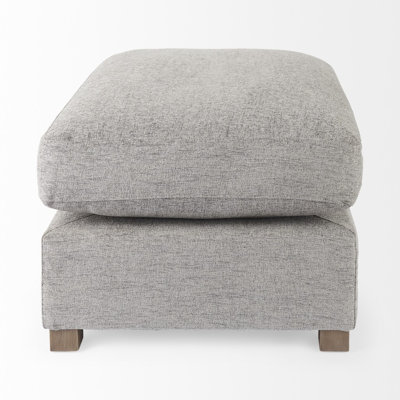 Demi-repose-pieds recouvert de tissu gris clair