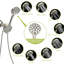 4.7" Rain Showerhead And 8 Hand Shower System, Brushed Nickel, Plastic Multi Function , & Shower, Nickel Look-118036837