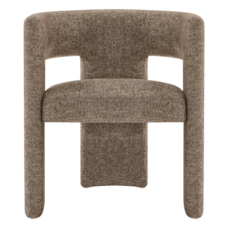  Modern Upholstered Barrel Dining Arm Chair, Ojai Earth