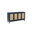 Armoire de rangement décorative avec 4 portes en rotin