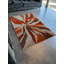 Tapis décoratif moderne rouge et beige-681369923
