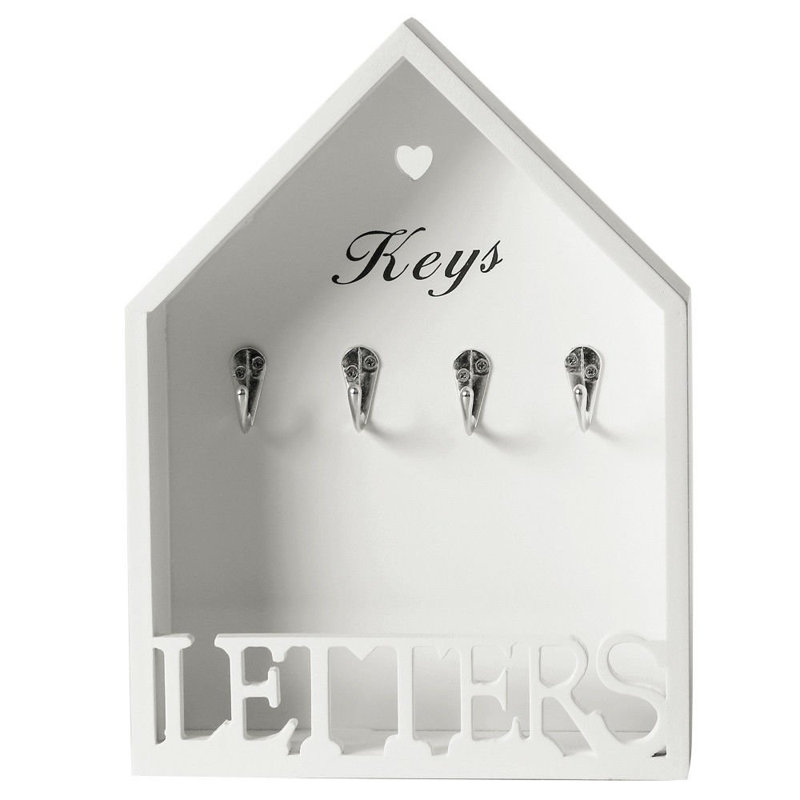 Solid + Manufactured Wood Wall Organizer with Key Hooks