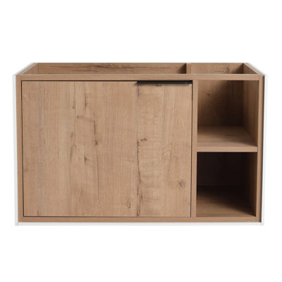 Meuble-lavabo mural flottant de 30 po Katlin, porte d'armoire à fermeture en douceur 