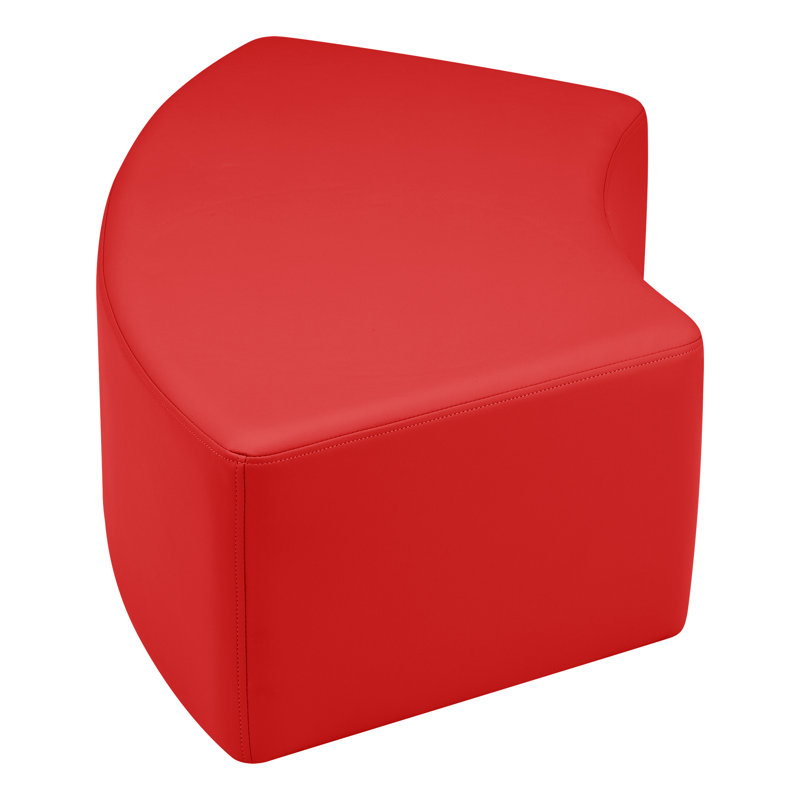 Shapes Series II Modular Collaborative Soft Seating S-Curve Stool with Foam Padded Seat, Red, No, 12" H x 39.25" W x 20.5" D