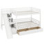 Lit superposé avec glissière et escalier de rangement, lit superposé en bois avec 2 tiroirs, lit mezzanine en bois avec garde-corps-2079213222