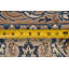 One-of-a-Kind Stevie-May noué à la main des années 1970 4 pi 4 po x 6 pi 11 po en ivoire / bleu