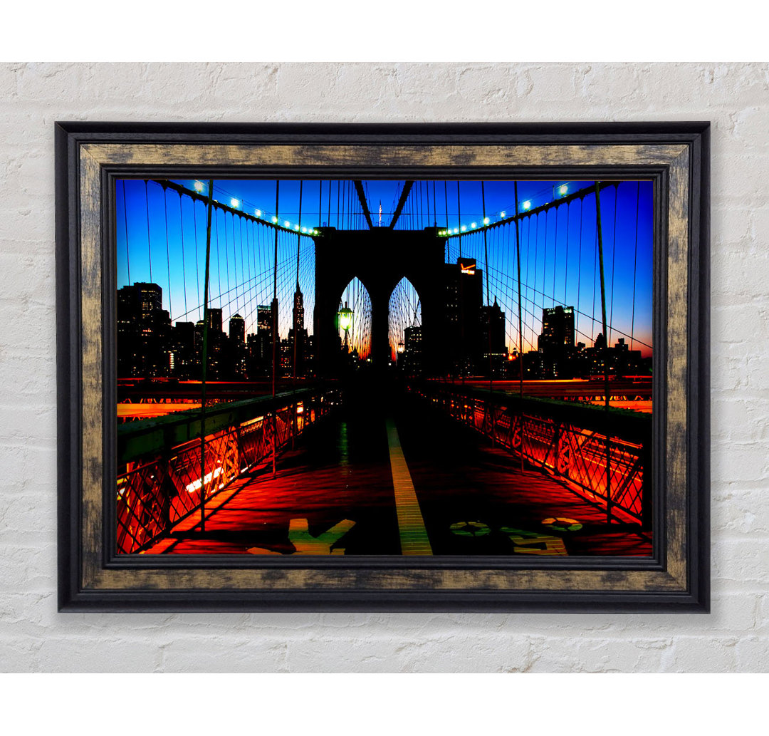 Brooklyn Bridge Red Cast - Einzelner Bilderrahmen Kunstdrucke