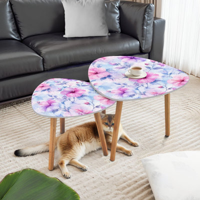Ensemble de 2 tables basses gigognes Triangle