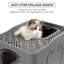 Litière pliable pour chat avec toilette anti-éclaboussures-1028537639