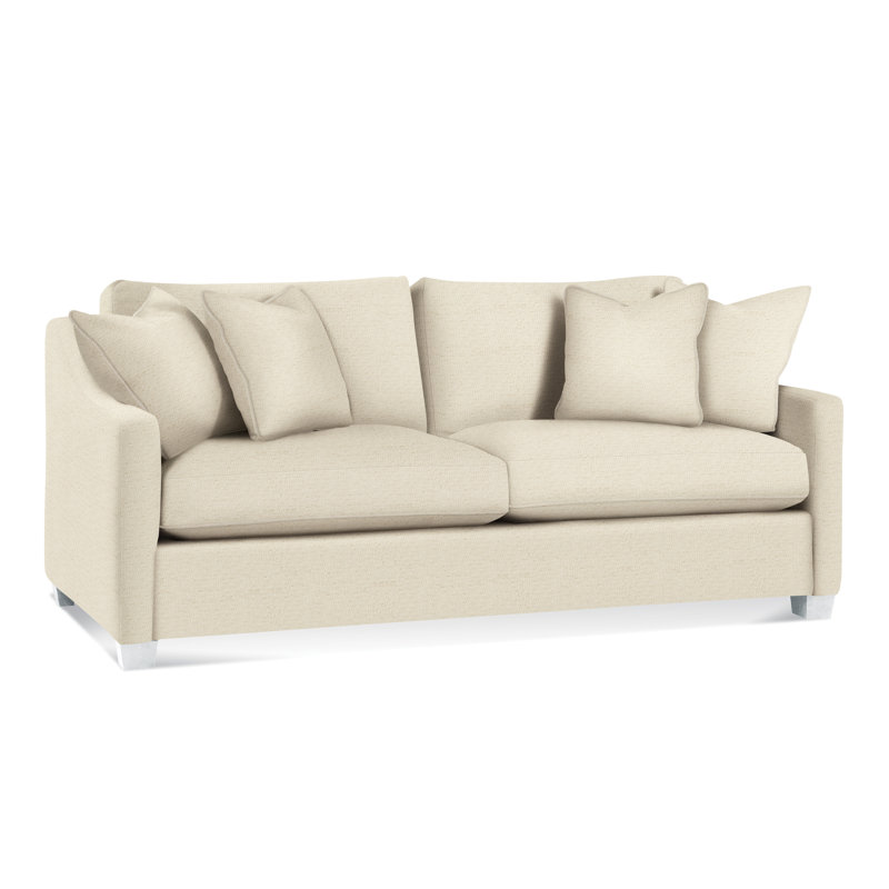 Oliver Sofa, Frost White , Brown Geometric, 0456-33