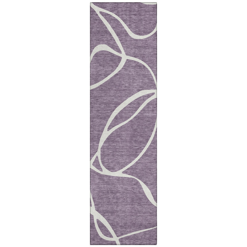 Mirelle Purple Washable Indoor-Outdoor Rug - , 2'3" x 7'6"