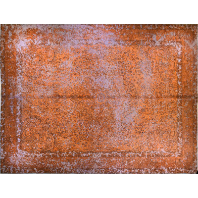 One-of-a-Kind 9'10" X 12'10" New Age Wool Area Rug in Orange
