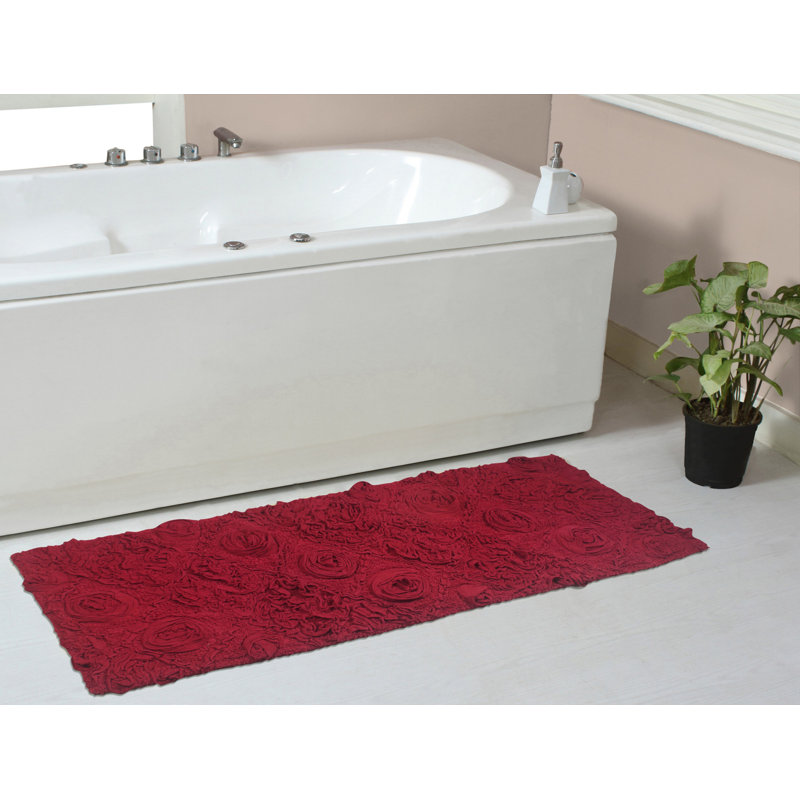 Tapis pour salle de bain Schoenberger, Rouge, L 54 po x l 21 po