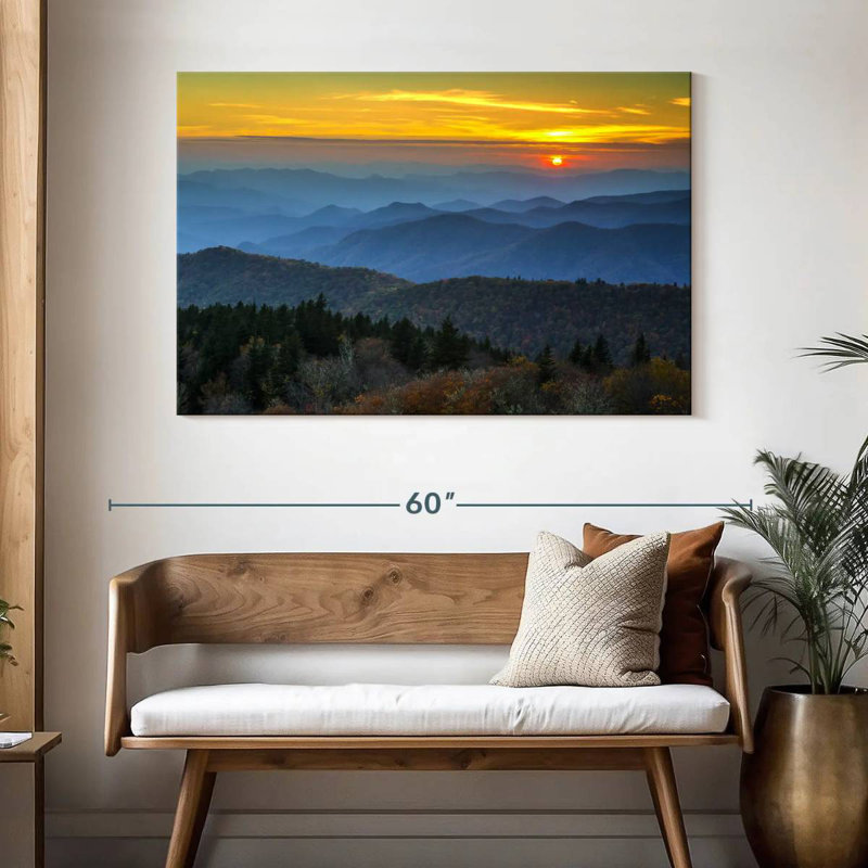 Crépuscule Alvord Blue Ridge Mountains, H 32 po x l 48 po