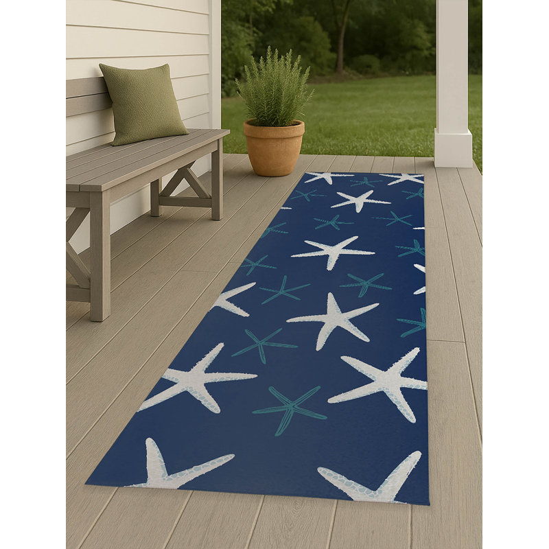 Tapis d'extérieur Starfish, Marine, Tapis de couloir 2 pi 6 po x 8 pi