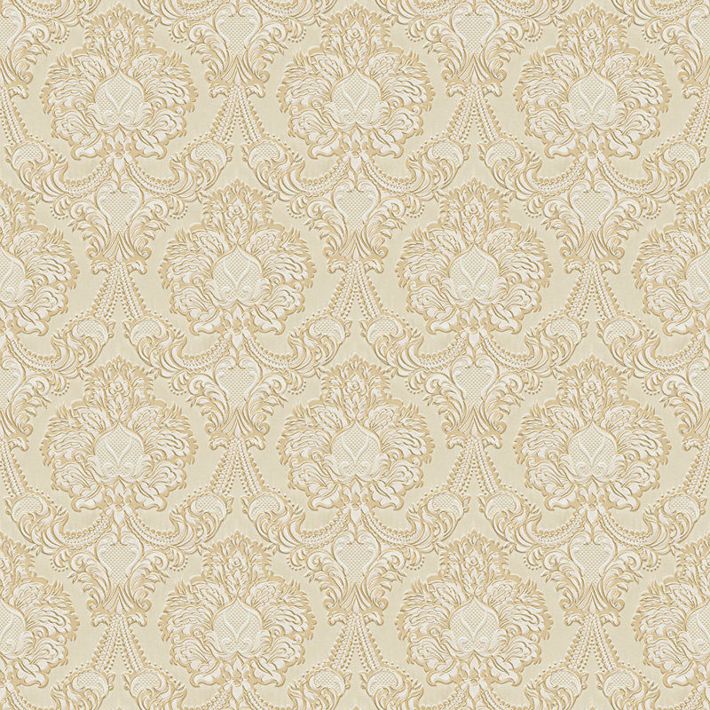 Rincon 10.05m x 53cm Matte Wallpaper Roll, Cream/Silver