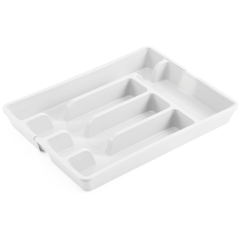 Plastic Rectangle Utensil Storage Set, White