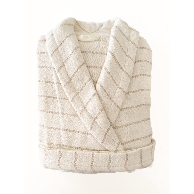 Peignoir 100% coton unisexe mi-mollet, M