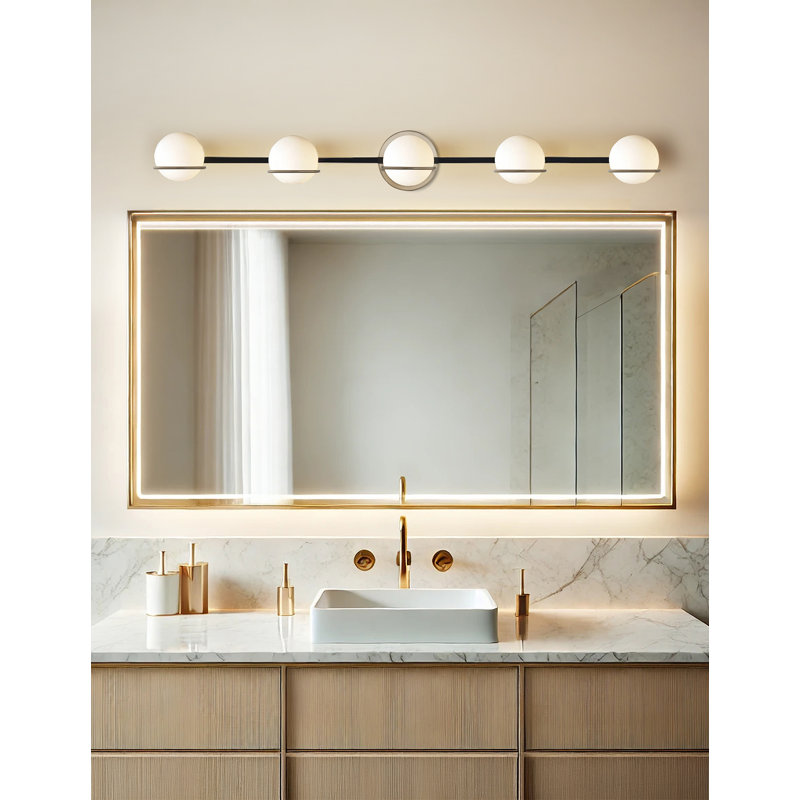 Bar pour salle de bain Eastwood, 5, Noir mat / laiton