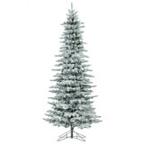 Utica Flocked Fir Slim Unlit Artificial Christmas Tree