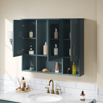 Armoire à pharmacie murale l 35 po x P 7,3 po avec charnières à fermeture douce et tablette réglable