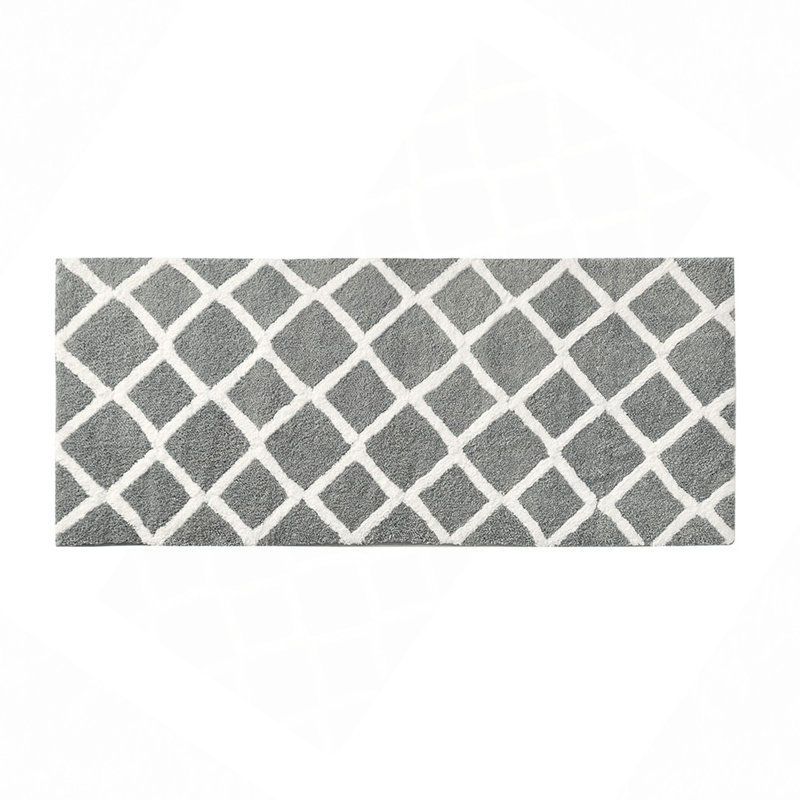 Reversible High Pile Tufted Microfiber Bath Rug, Gray, Single - 60" L x 24" W