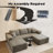 Boneless 107.5" Cloud Modular Sectional Sofa with 1 Ottoman,Modern Minimalist Upholstered Couches, Comfort U Shaped Sofa for Living Room,Deep Seat Corner Couch,No Assembly Required-1859964335